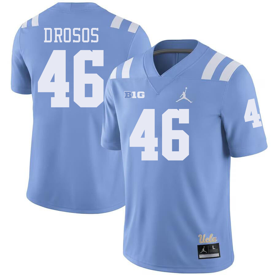 Men #46 Travis Drosos UCLA Bruins College Football Jerseys Stitched-Power Blue